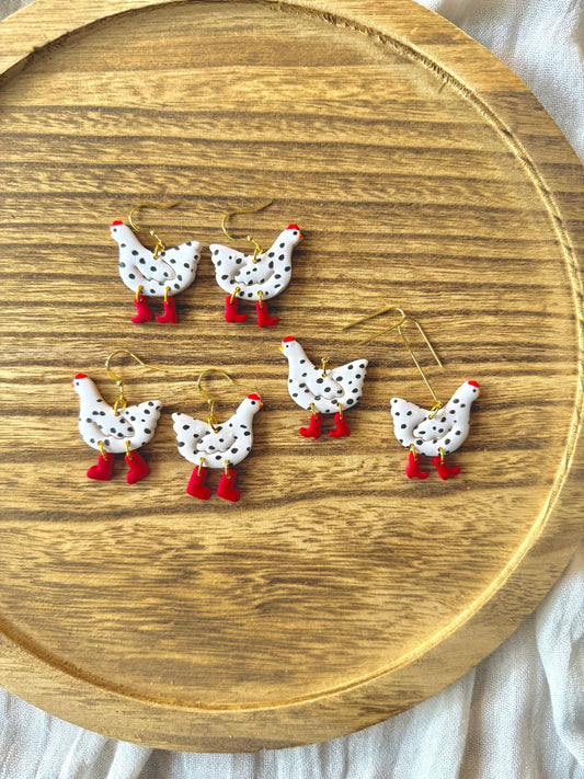 Chicken Clay Earrings