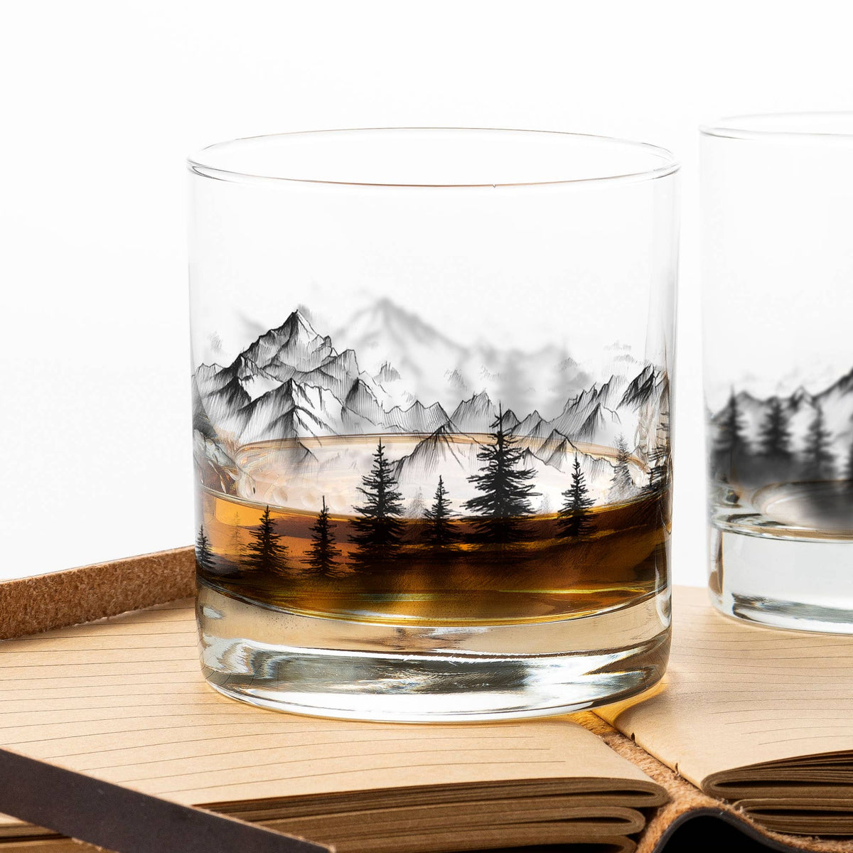 Set of 2 Mountain Mist Whiskey Glasses