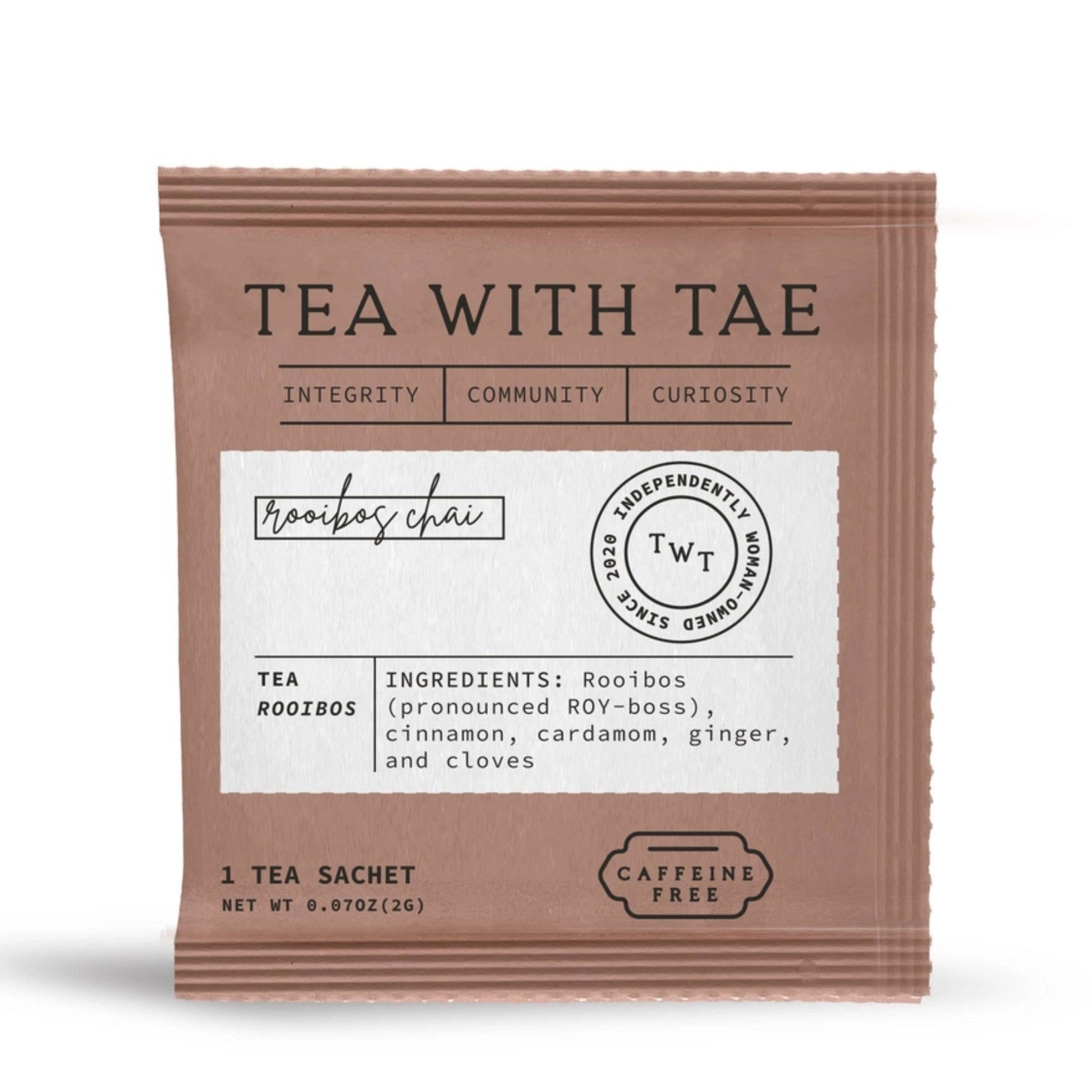 Rooibos Chai Herbal Decaf Tea - Individually Wrapped Tea Bag - The Localist