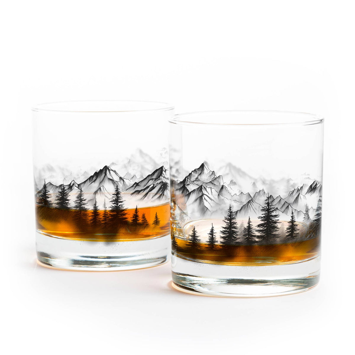 Set of 2 Mountain Mist Whiskey Glasses