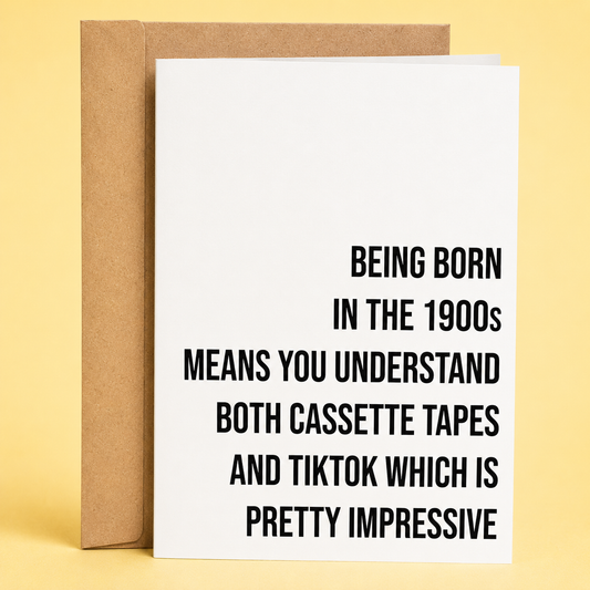 Funny Birthday Card for Friend – Cassette Tapes and TikTok