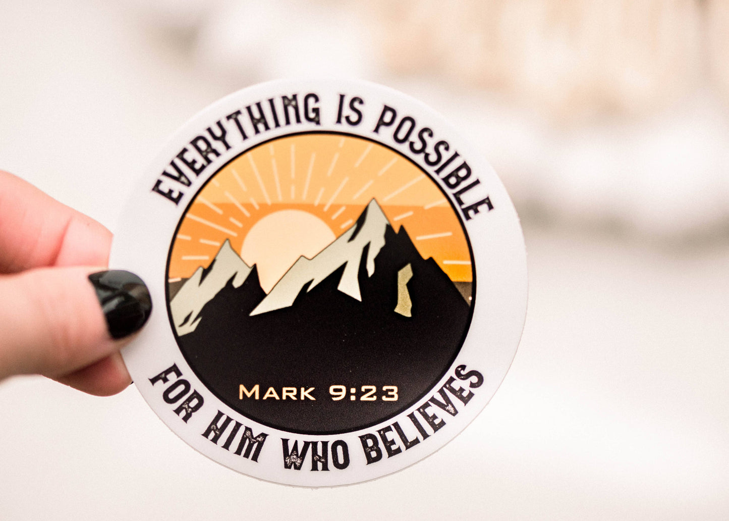 Everything Is Possible Believes Christian Vinyl Sticker, 3x3
