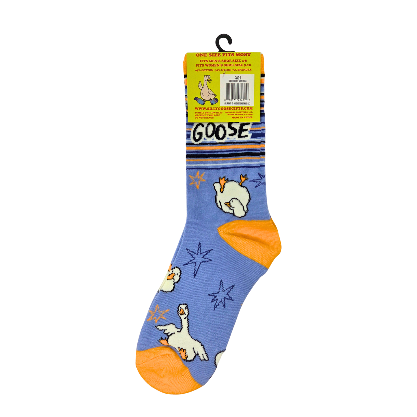 Certified Silly Goose - Funny Cotton Crew Socks