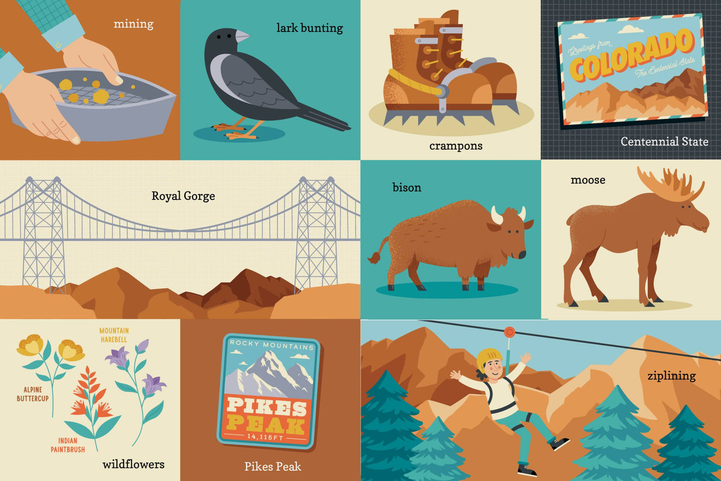 100 First Words for Little Coloradans Board Book