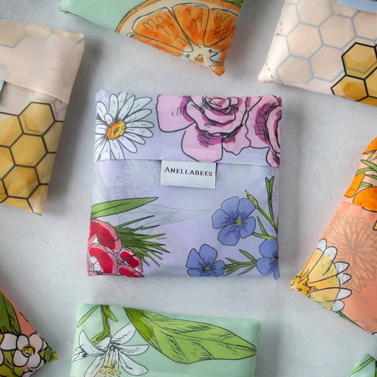 Reusable Tote Bag - Purple Wildflowers for Summer Markets