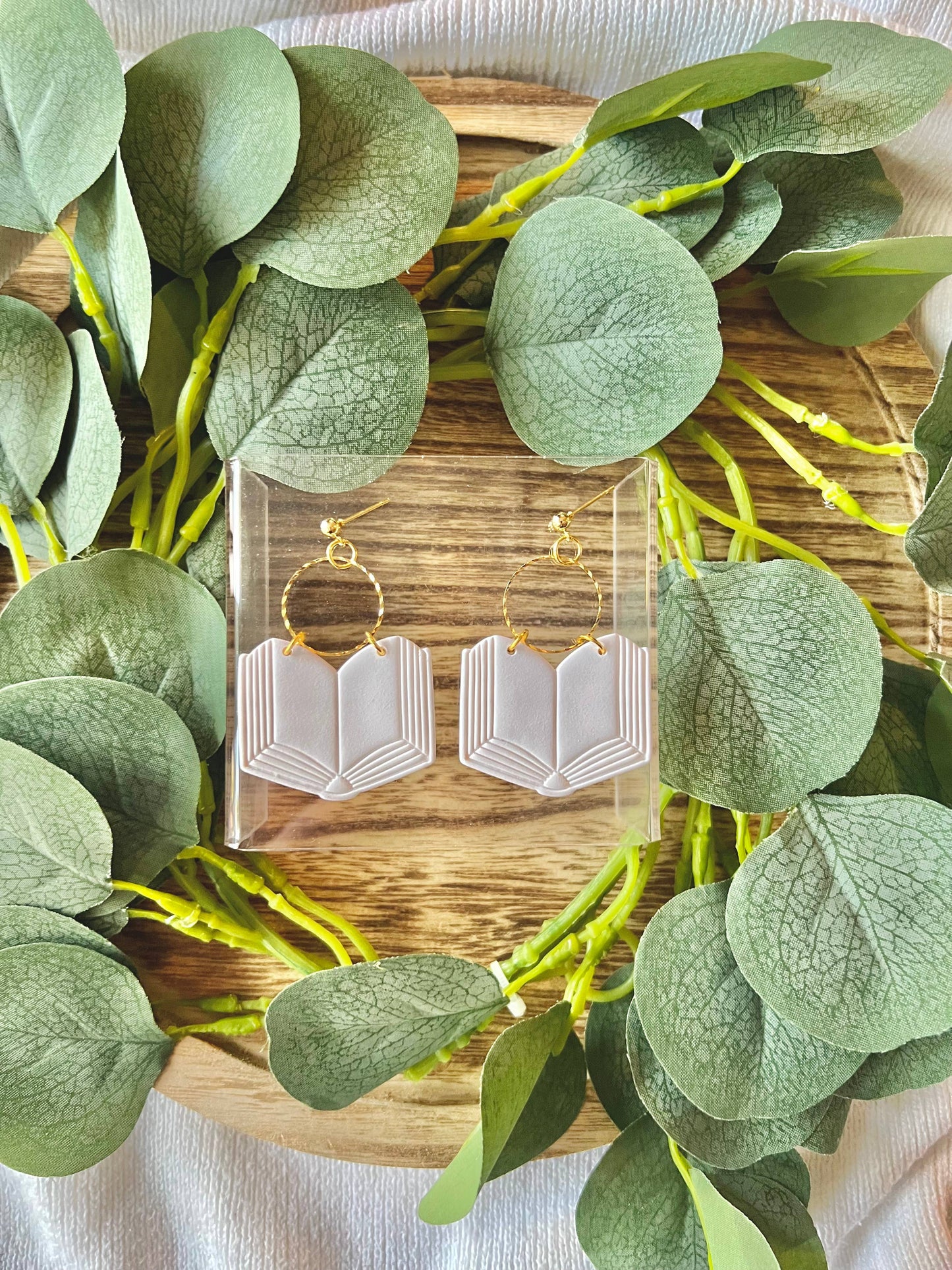 Book Clay Earrings, Bookstore Earrings, Library Earrings