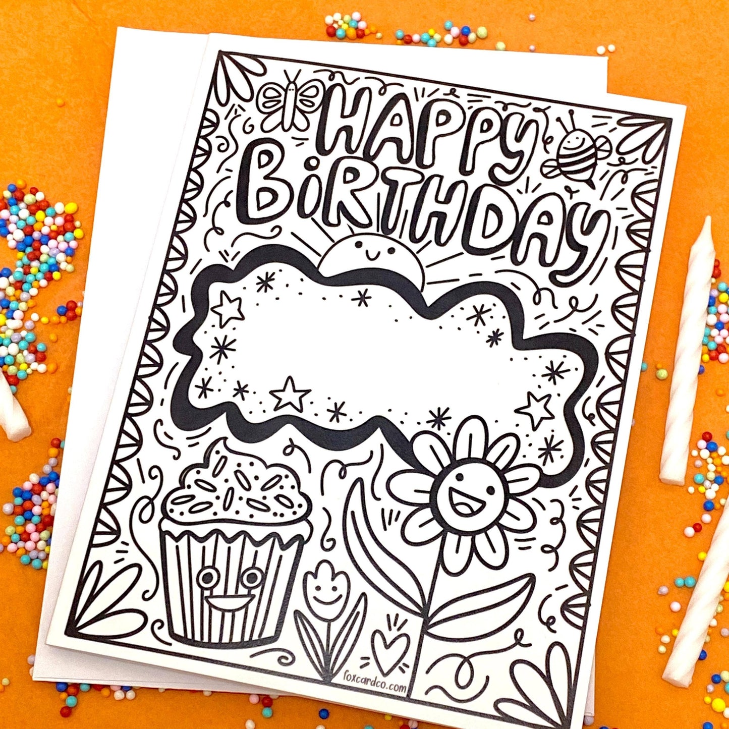 Happy Birthday Coloring Card