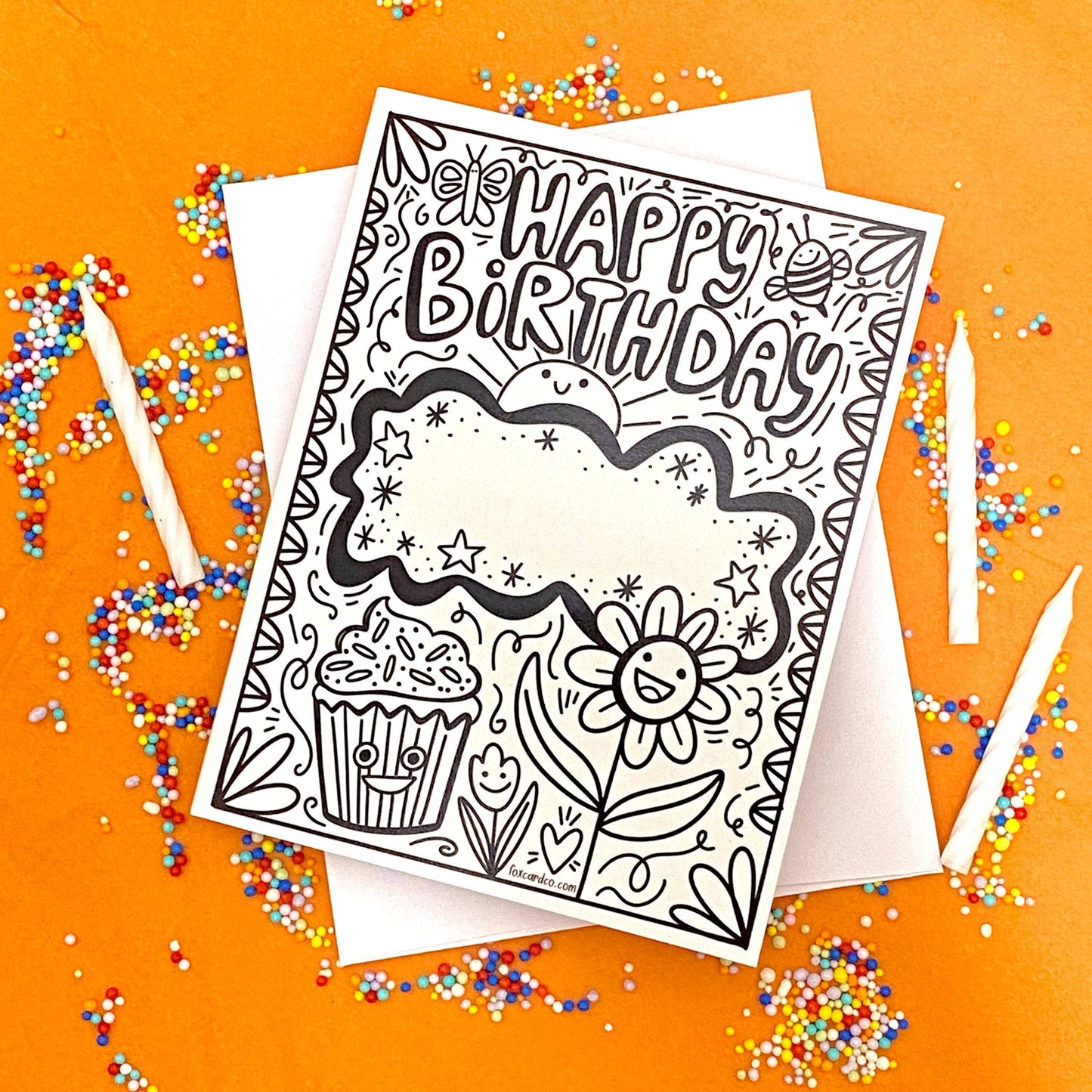 Happy Birthday Coloring Card