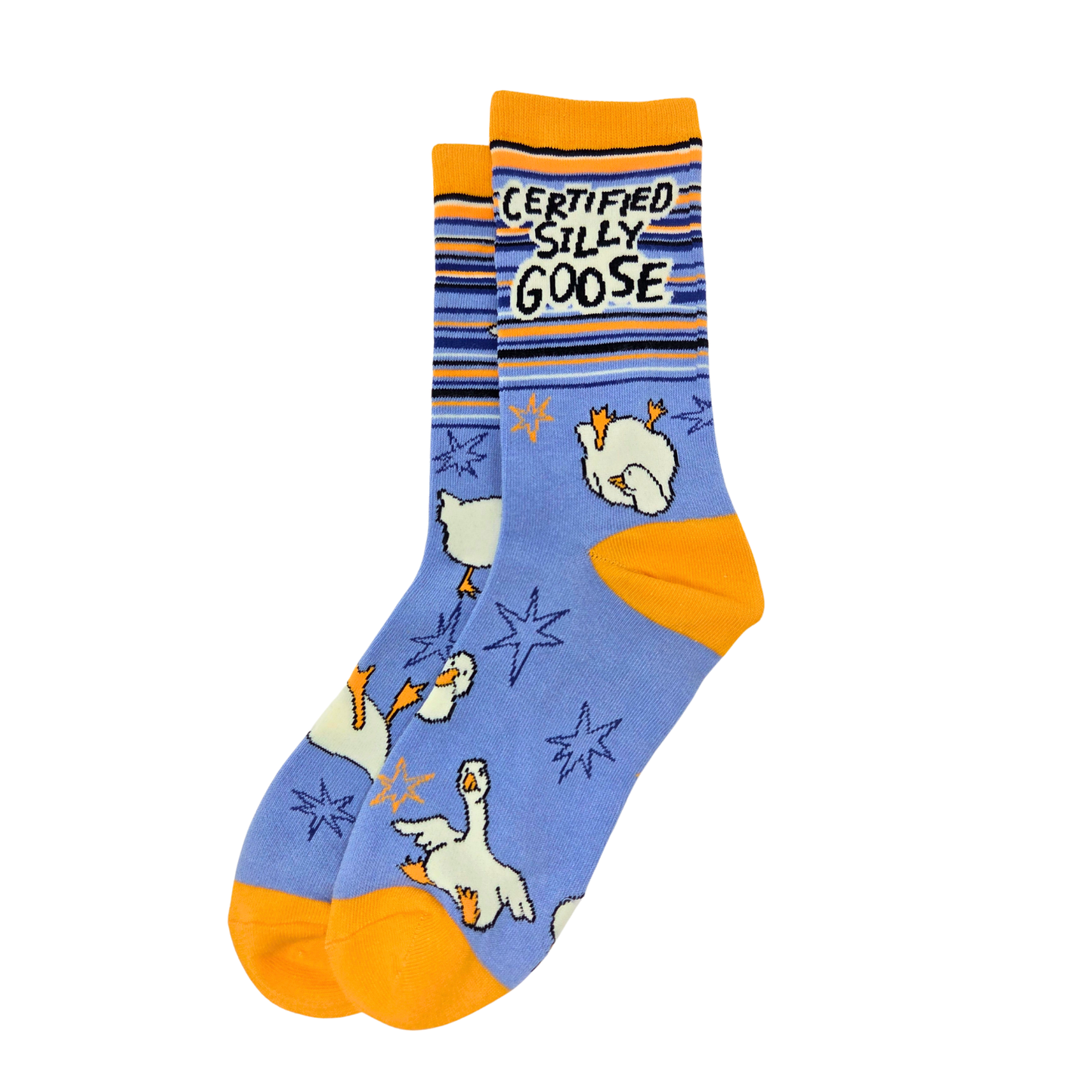 Certified Silly Goose - Funny Cotton Crew Socks
