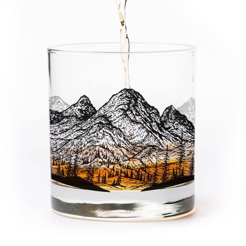 Mountain Panoramic Whiskey Glasses