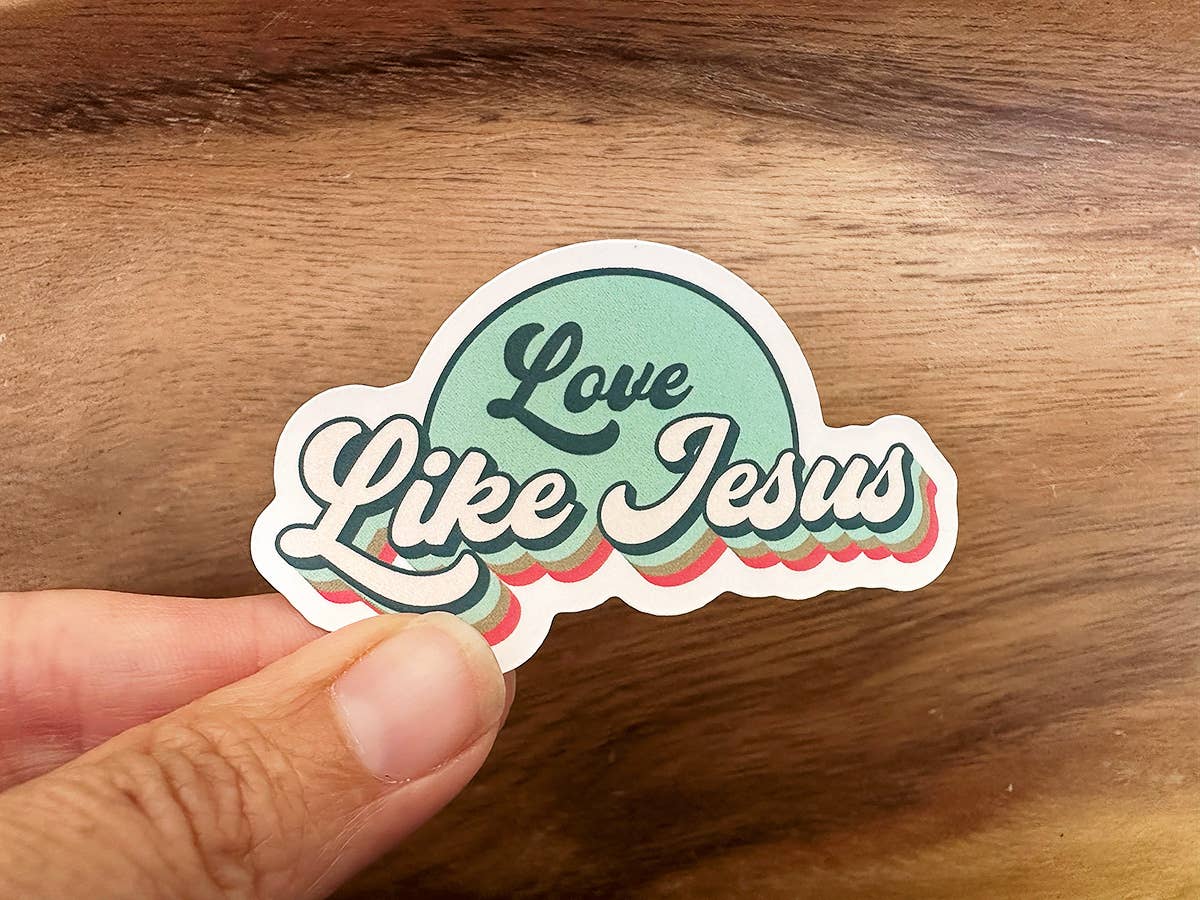 Love Like Jesus | Waterproof Vinyl Christian Sticker | Retro