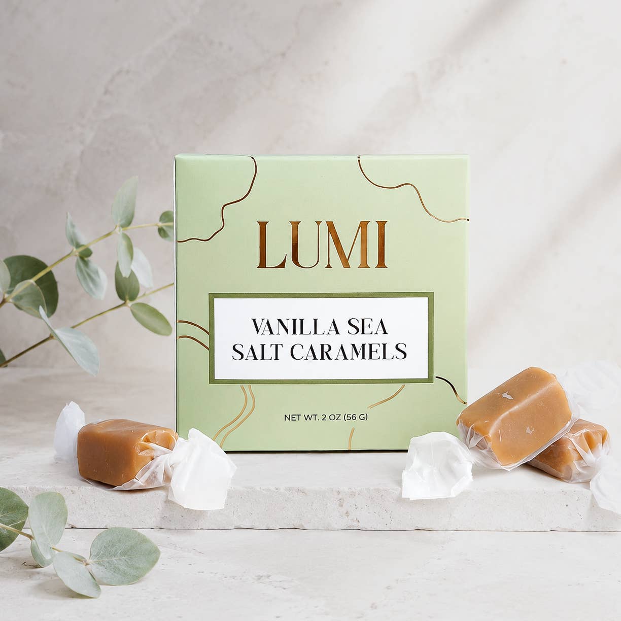 Vanilla Sea Salt Caramels – Sage Green