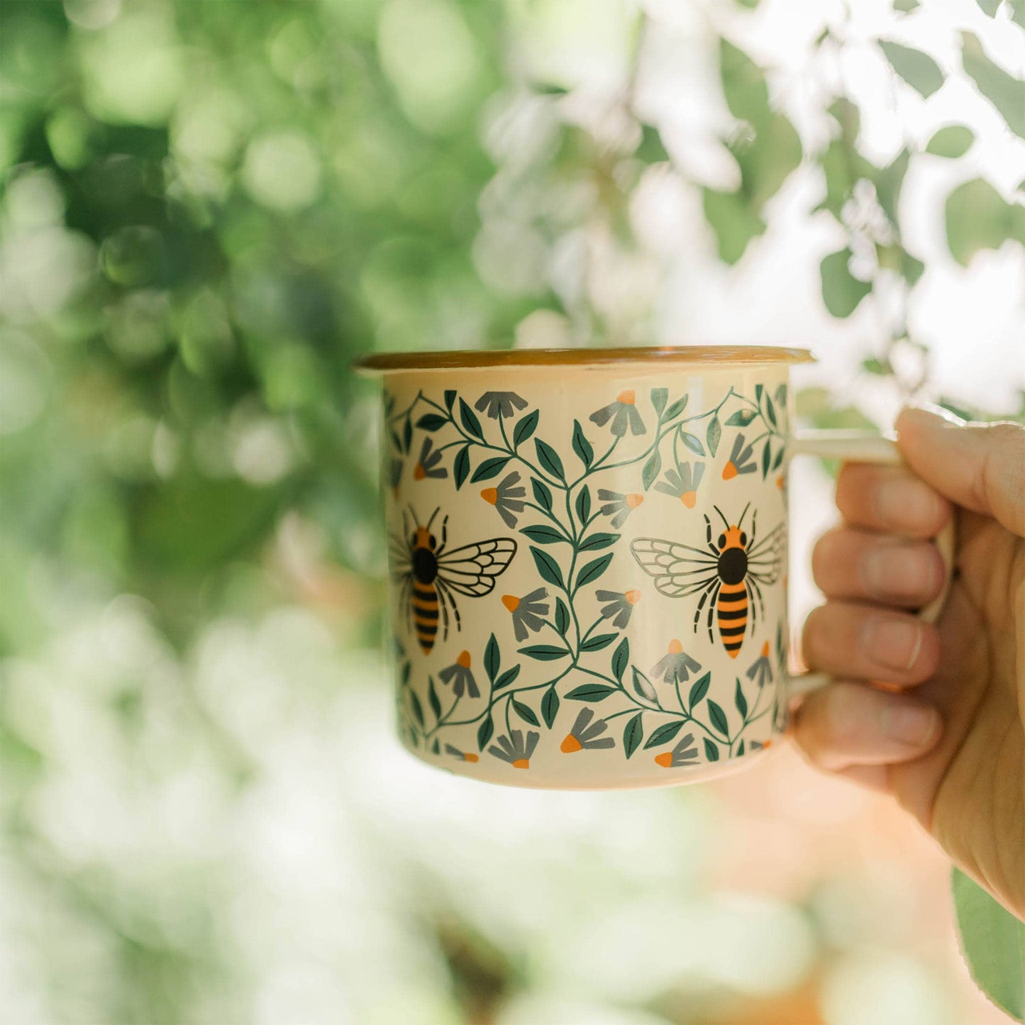 Enamel 16oz Coffee & Camp Mug-Honeybee