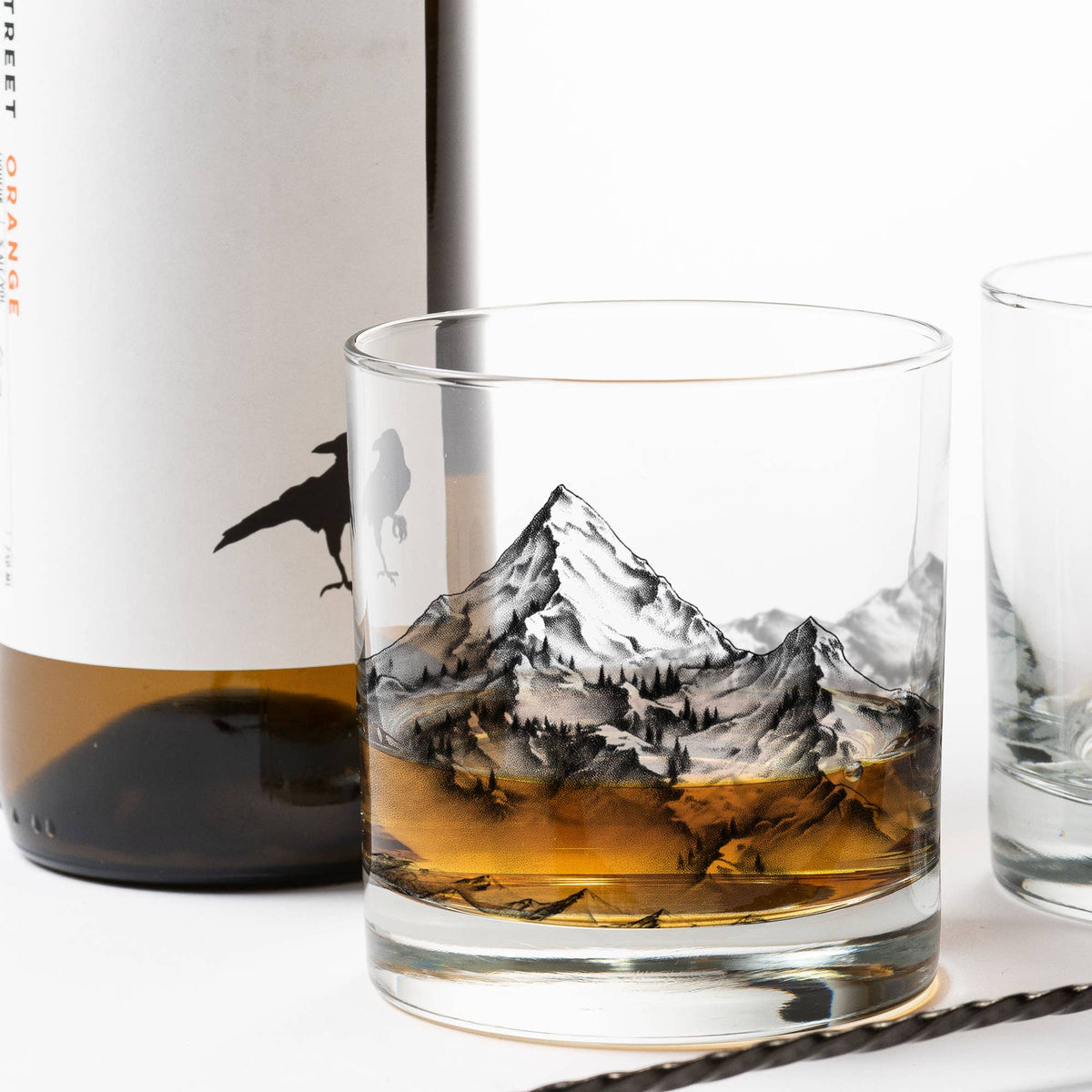Set of 2 Mountain Modern Whiskey Glass Set