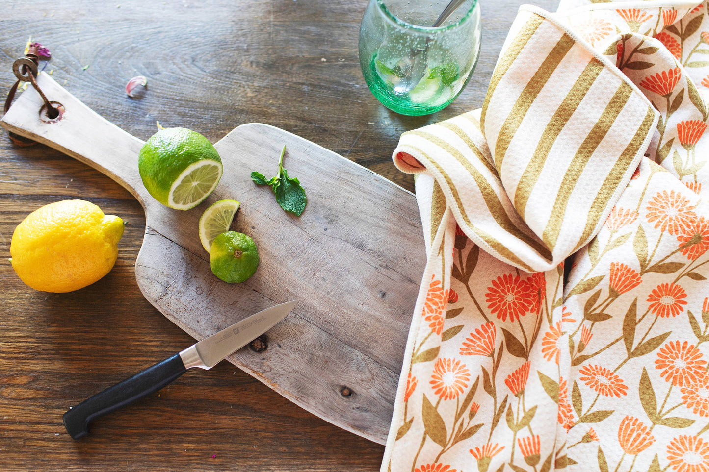 Kitchen Tea Towel Quick Dry-Calendula Flowers
