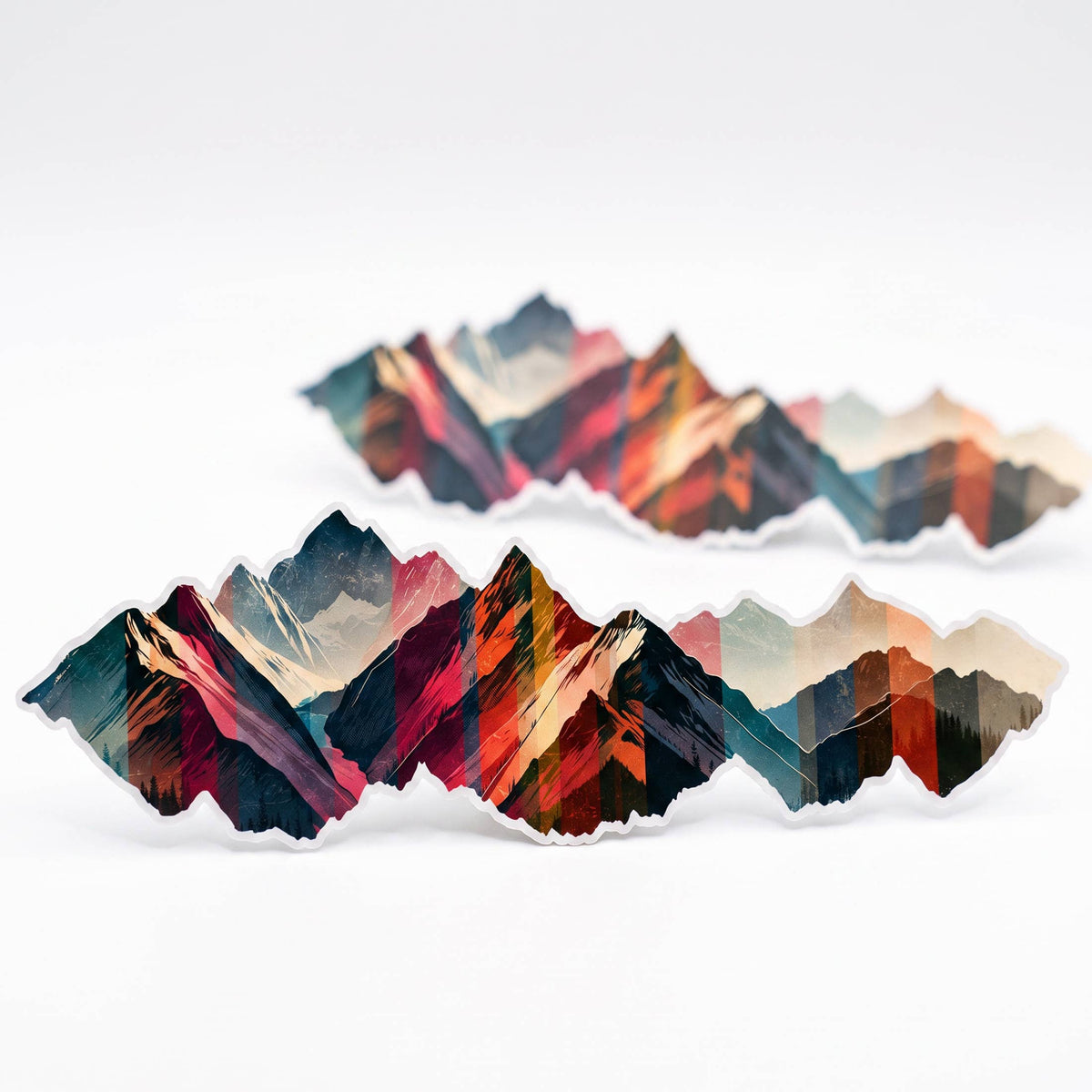 Colorful Mountain Range Die-Cut Sticker - Small (7 Inches)