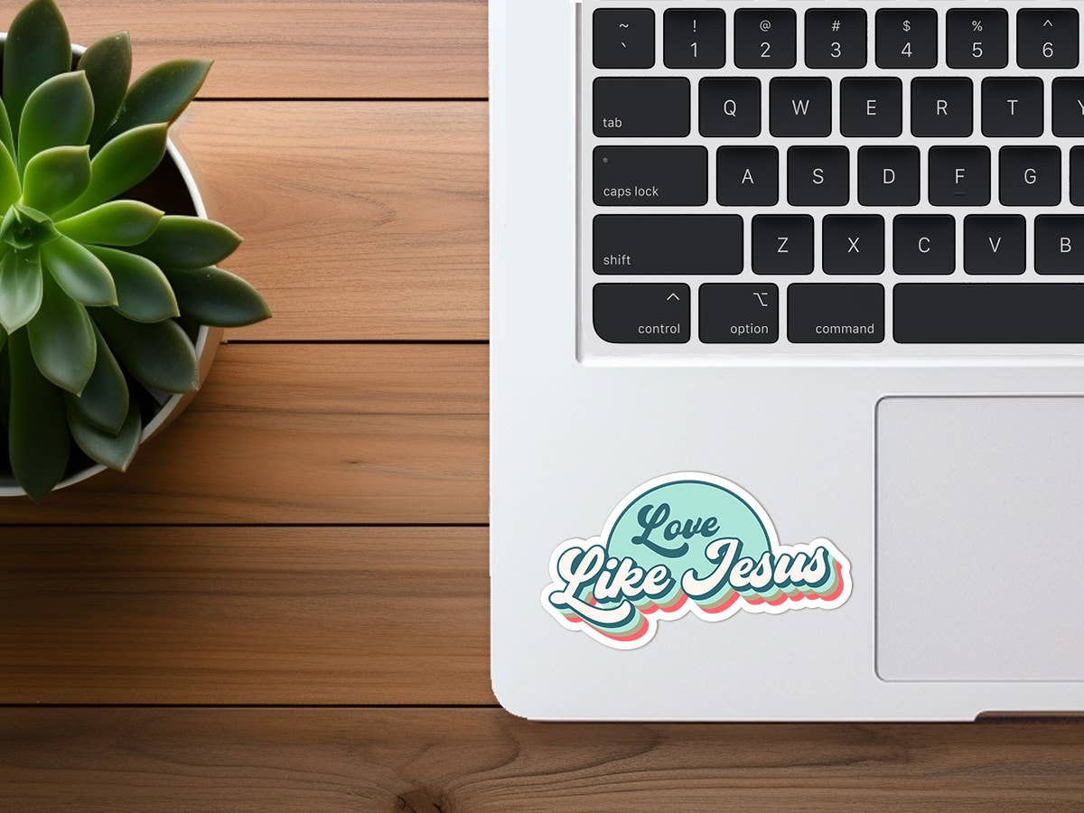 Love Like Jesus | Waterproof Vinyl Christian Sticker | Retro