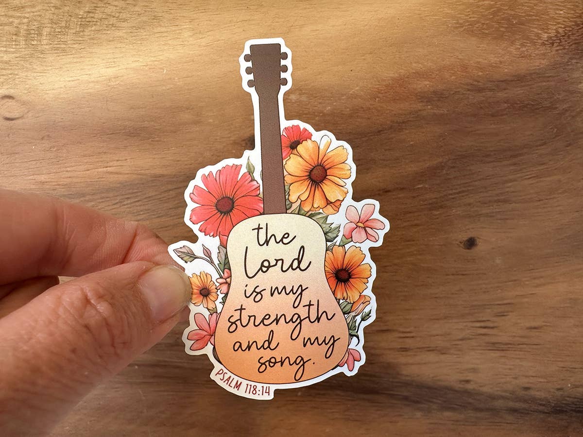 The Lord is My Song | Guitar & Flowers | Christian Sticker