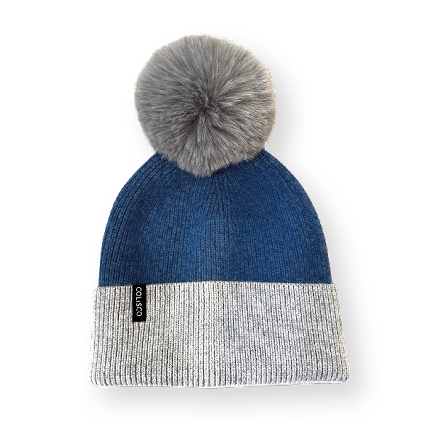 COLISCO Pompom beanies, Winter Beanies for Women (Blue)