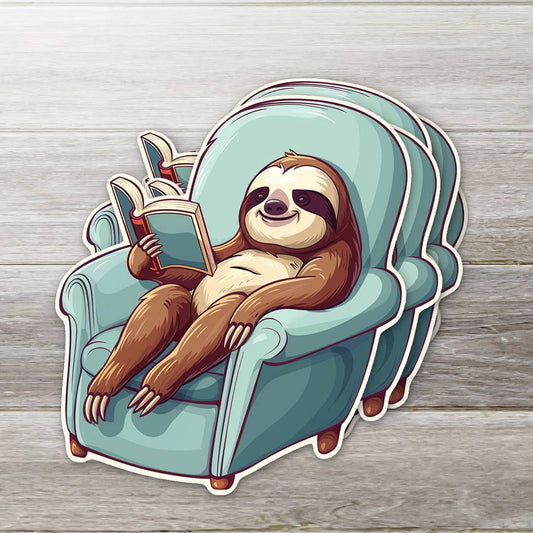 Sloth Book Club Sticker