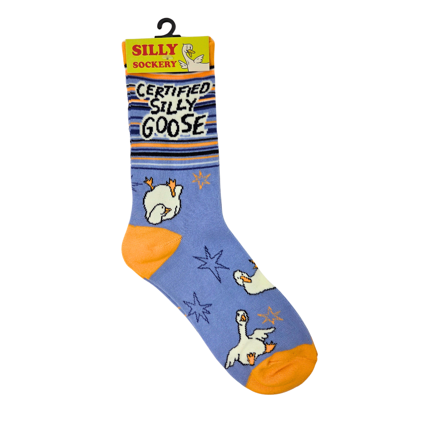 Certified Silly Goose - Funny Cotton Crew Socks
