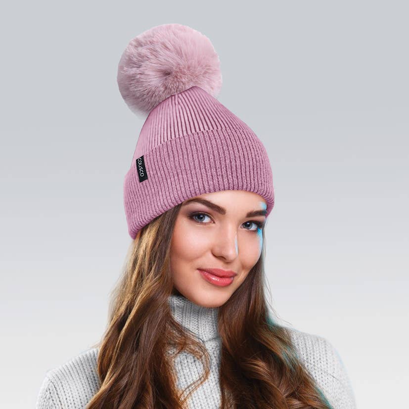 Pom Pom Beanies for Women, Cozy Winter Knitted Beanie Hat