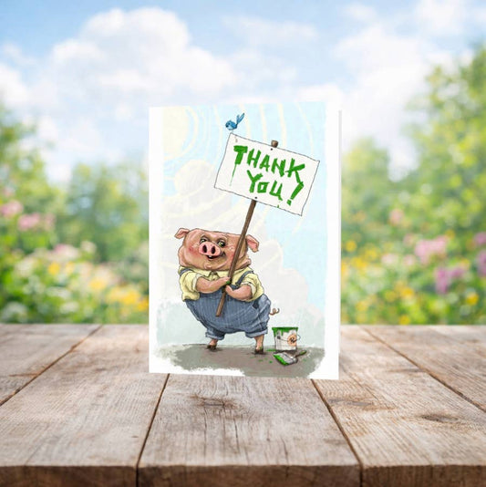 Pig N' Paint Thank You Card