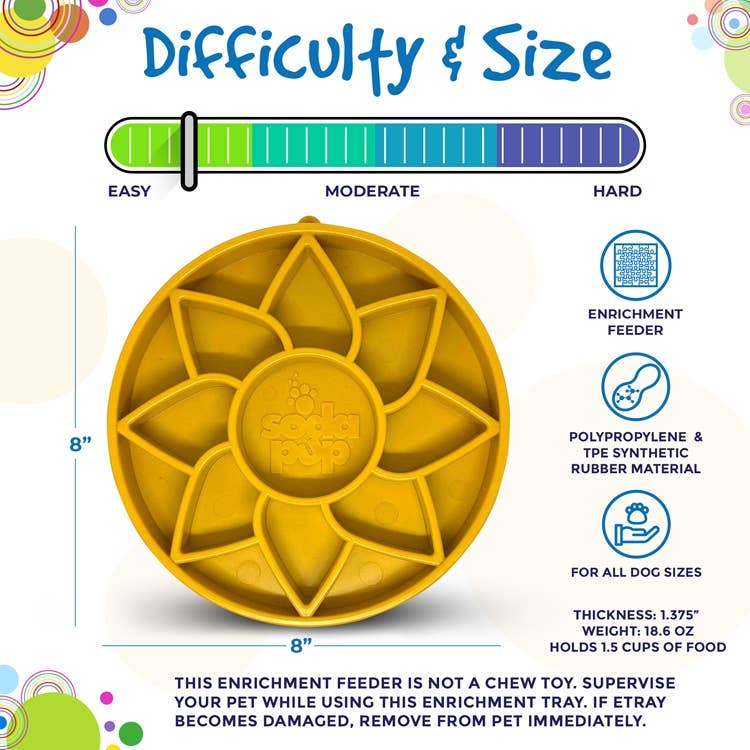 Sunflower Design eTray Enrichment Slow Feeder Tray for Dogs
