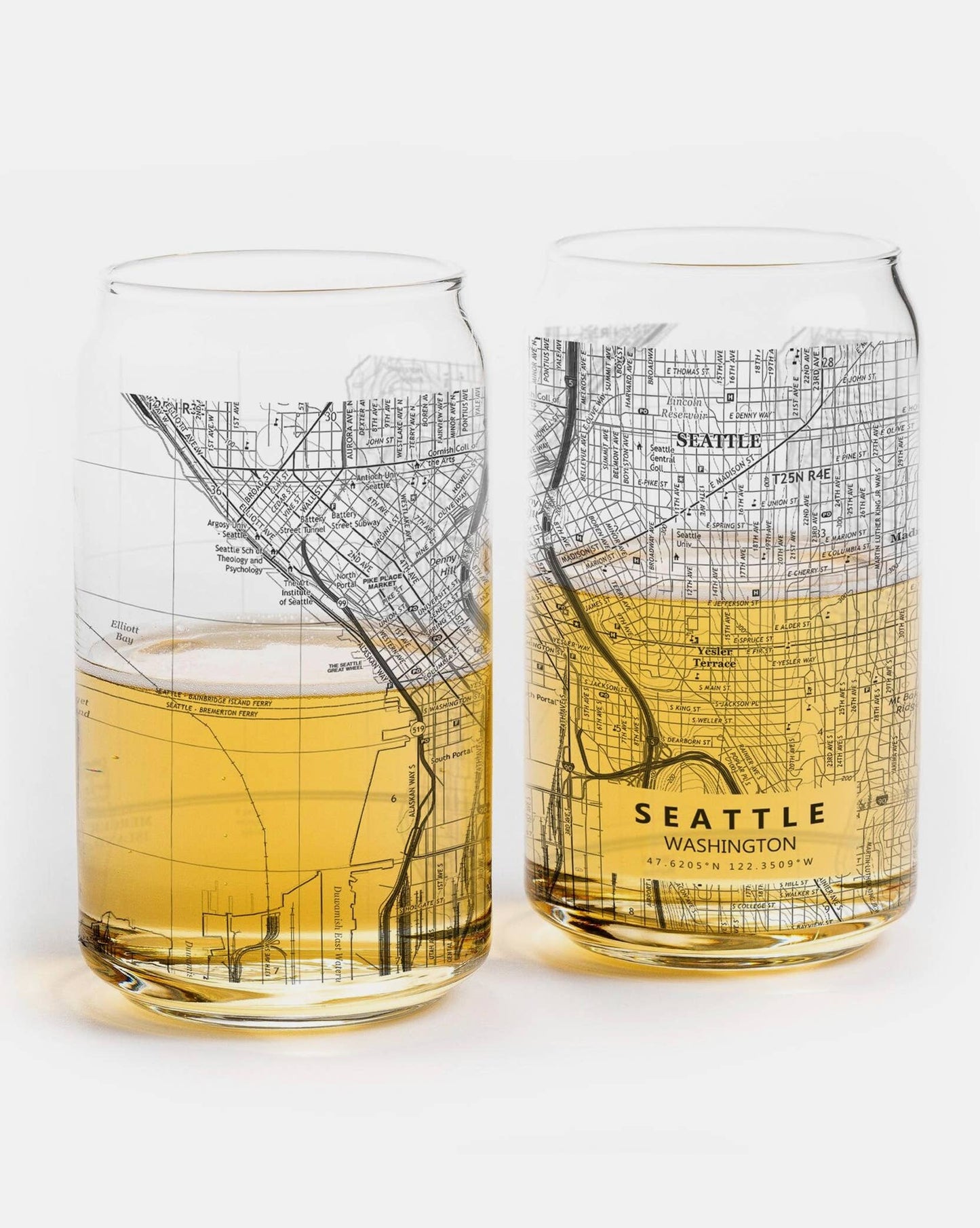 Custom Town and City Topographic Map Pint Glasses