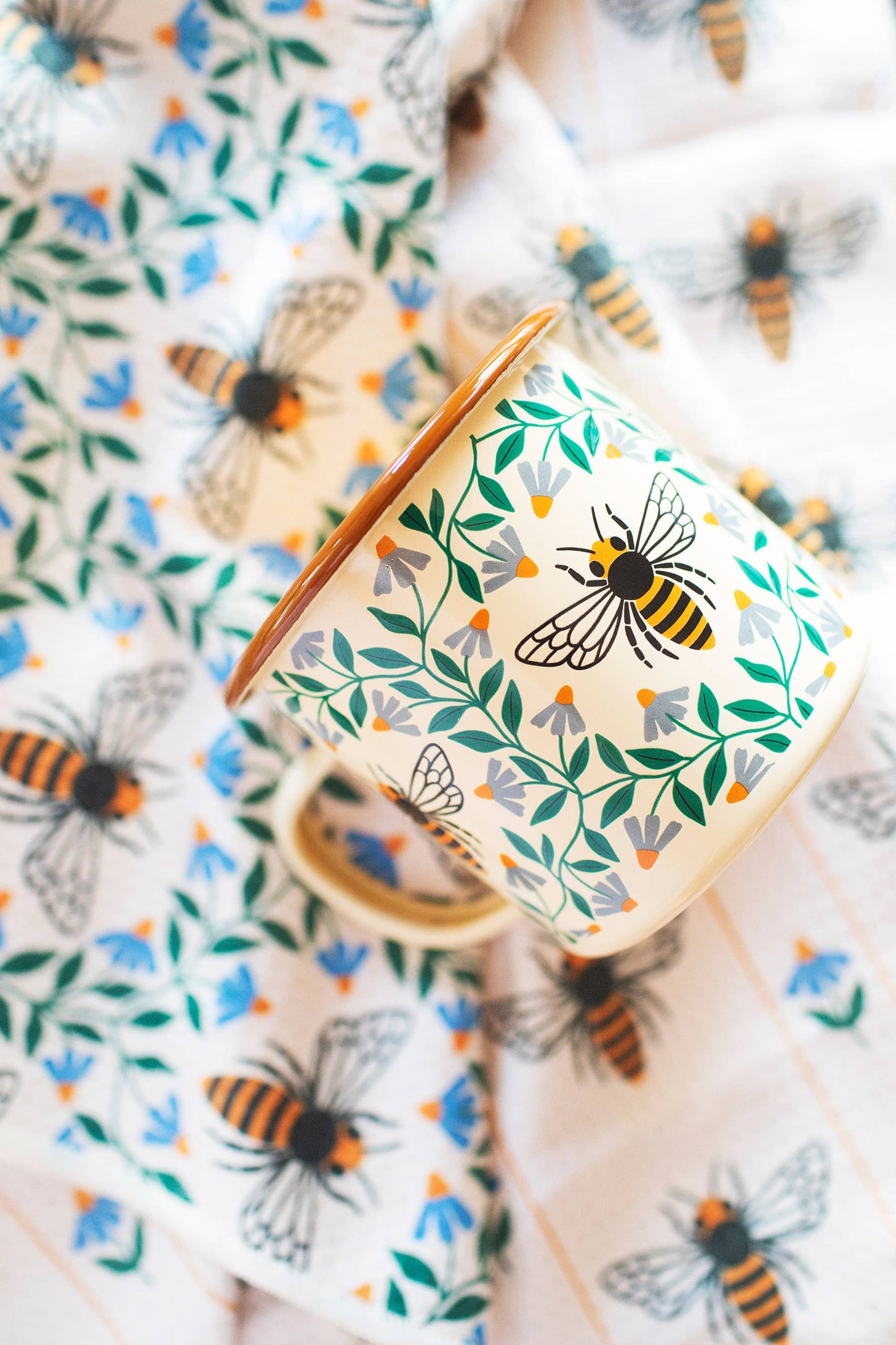 Enamel 16oz Coffee & Camp Mug-Honeybee