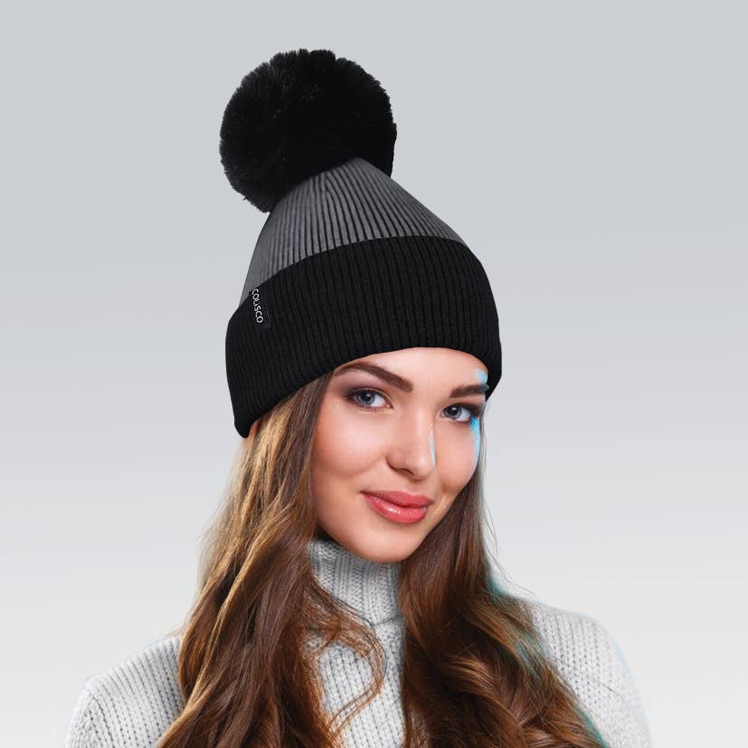 Pom Pom Beanie Hat, Soft Warm Winter Beanies for Women