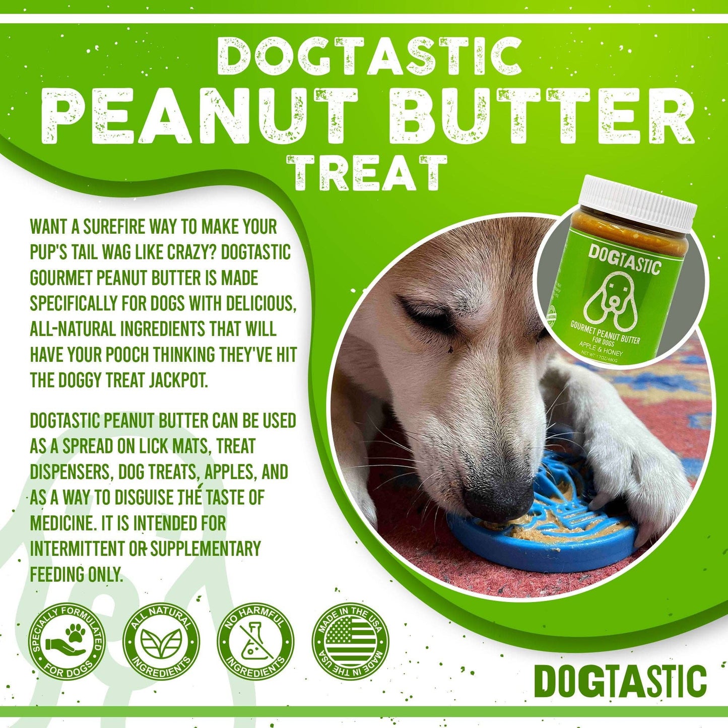 Dogtastic Gourmet Peanut Butter for Dogs - Flax Seed - The Localist