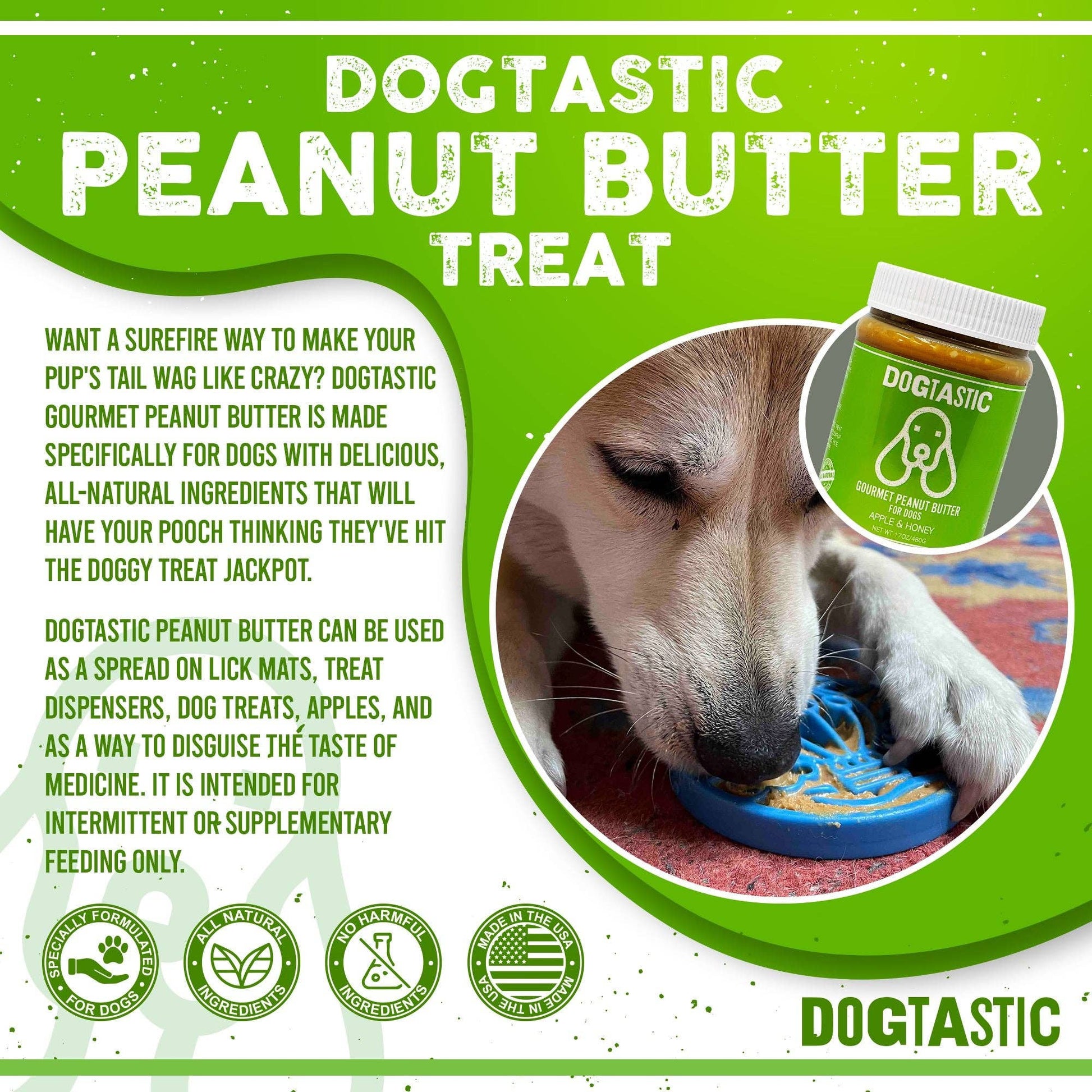 Dogtastic Gourmet Peanut Butter for Dogs - Flax Seed - The Localist