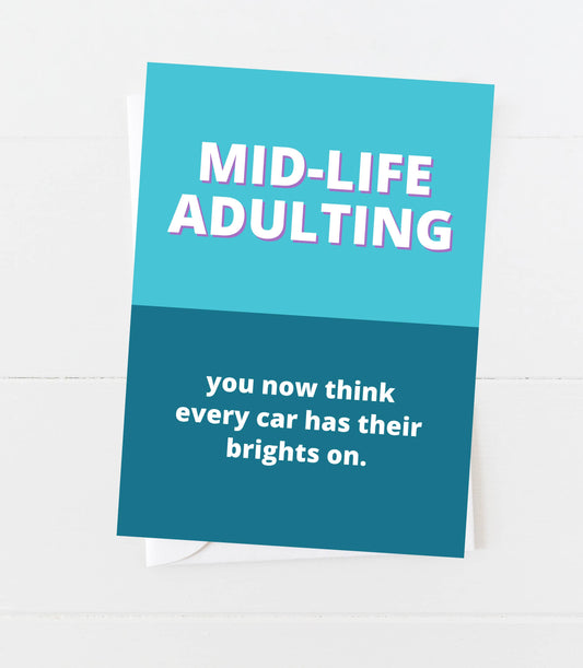 Adulting Birthday Bright Lights  Funny Birthday Card