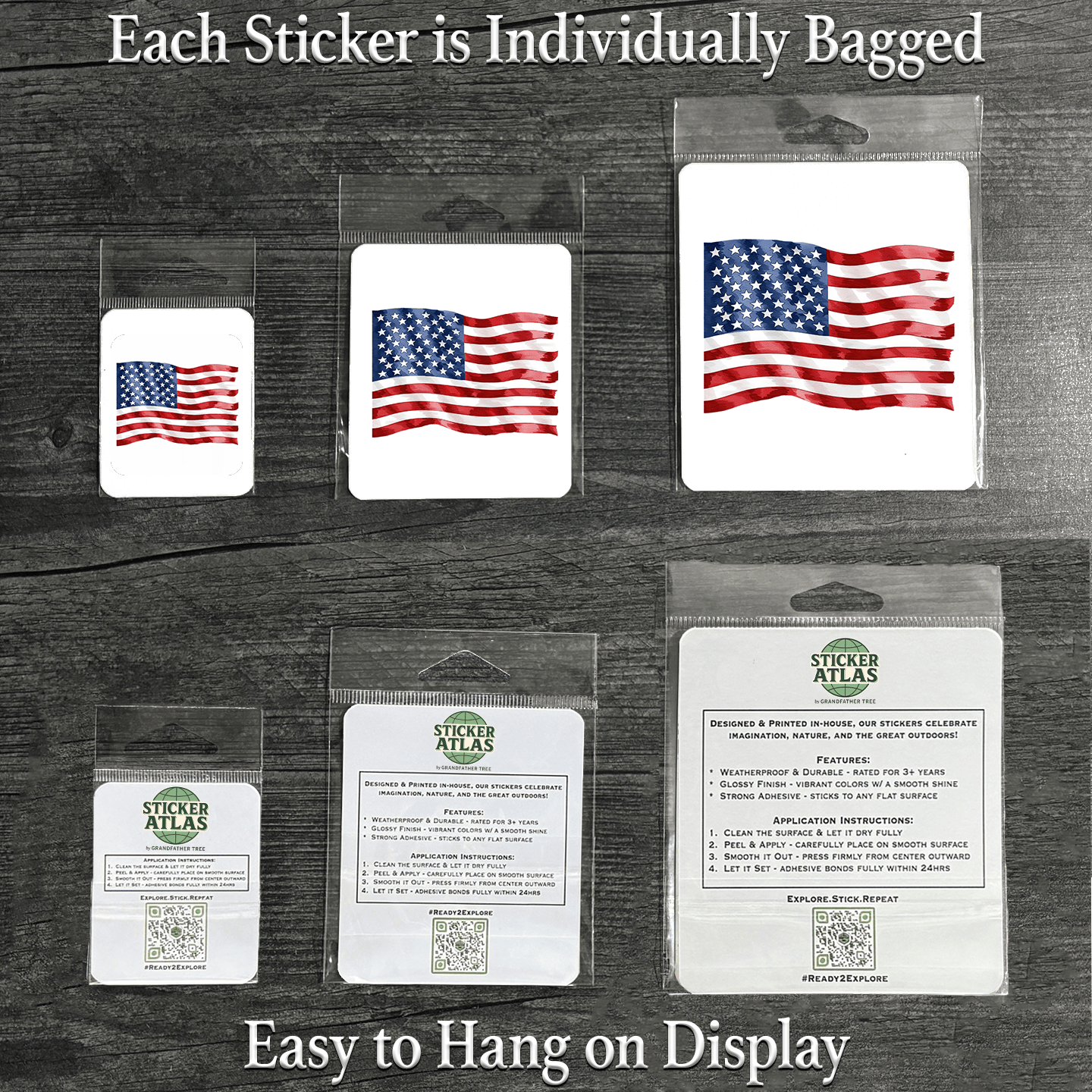 US Waving Flag Sticker