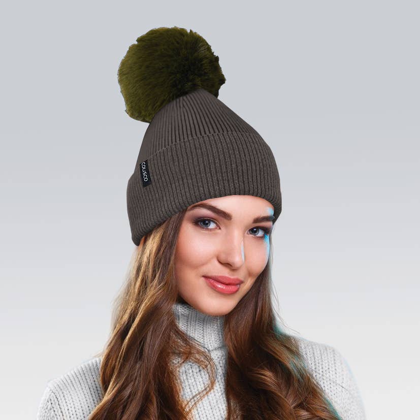Pom Pom Beanies for Women, Cozy Winter Knitted Beanie Hat