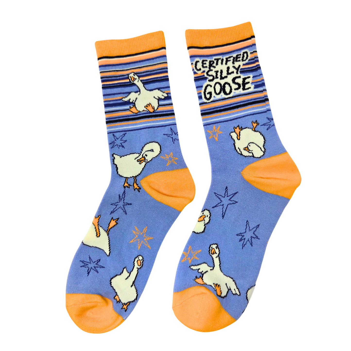 Certified Silly Goose - Funny Cotton Crew Socks