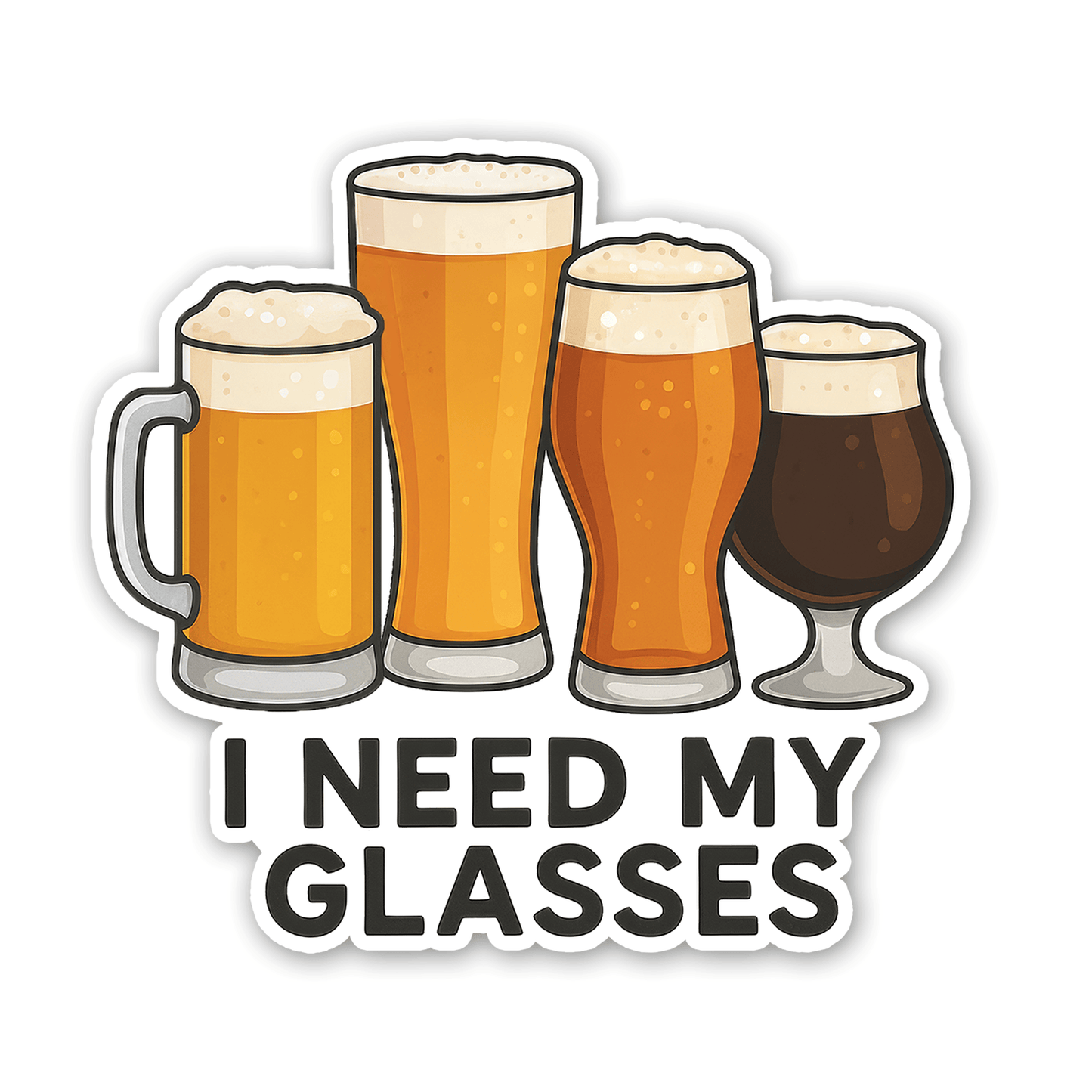 Need My Glasses Sticker