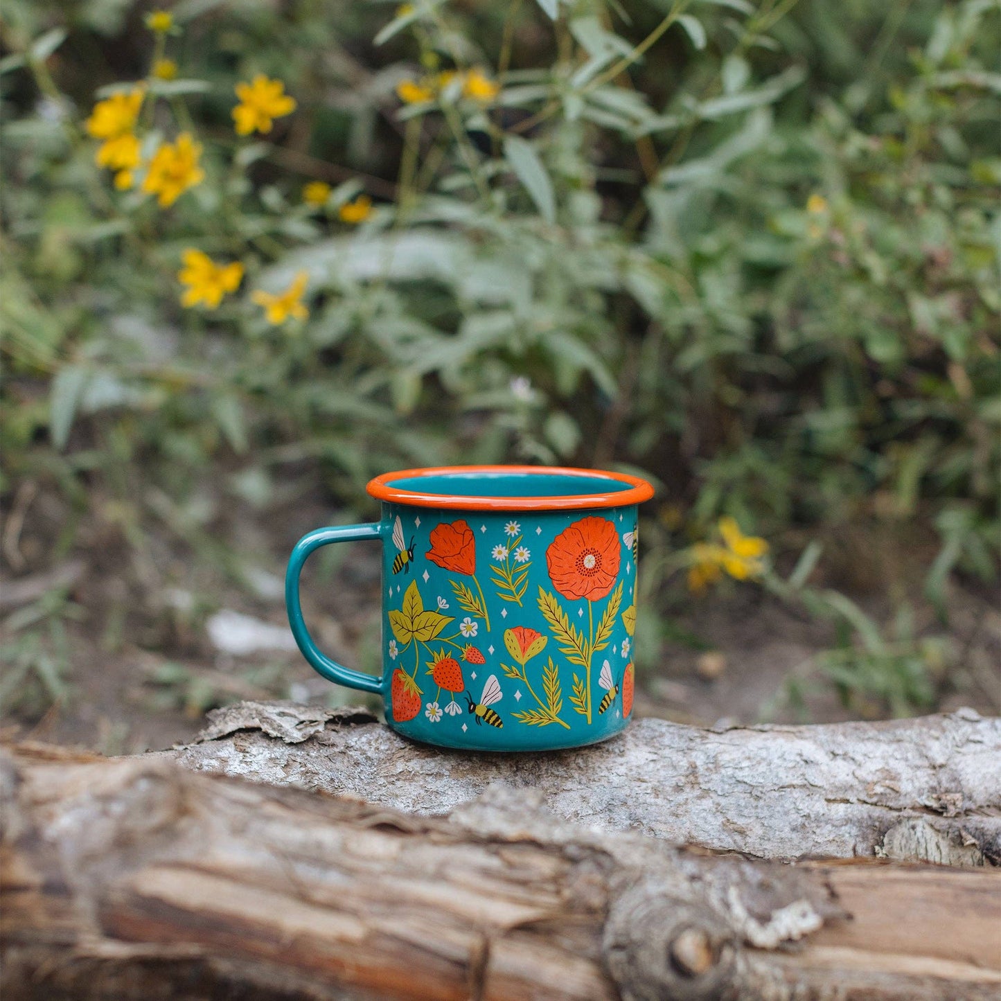 Enamel 16oz Coffee & Camp Mug-Garden Buzz