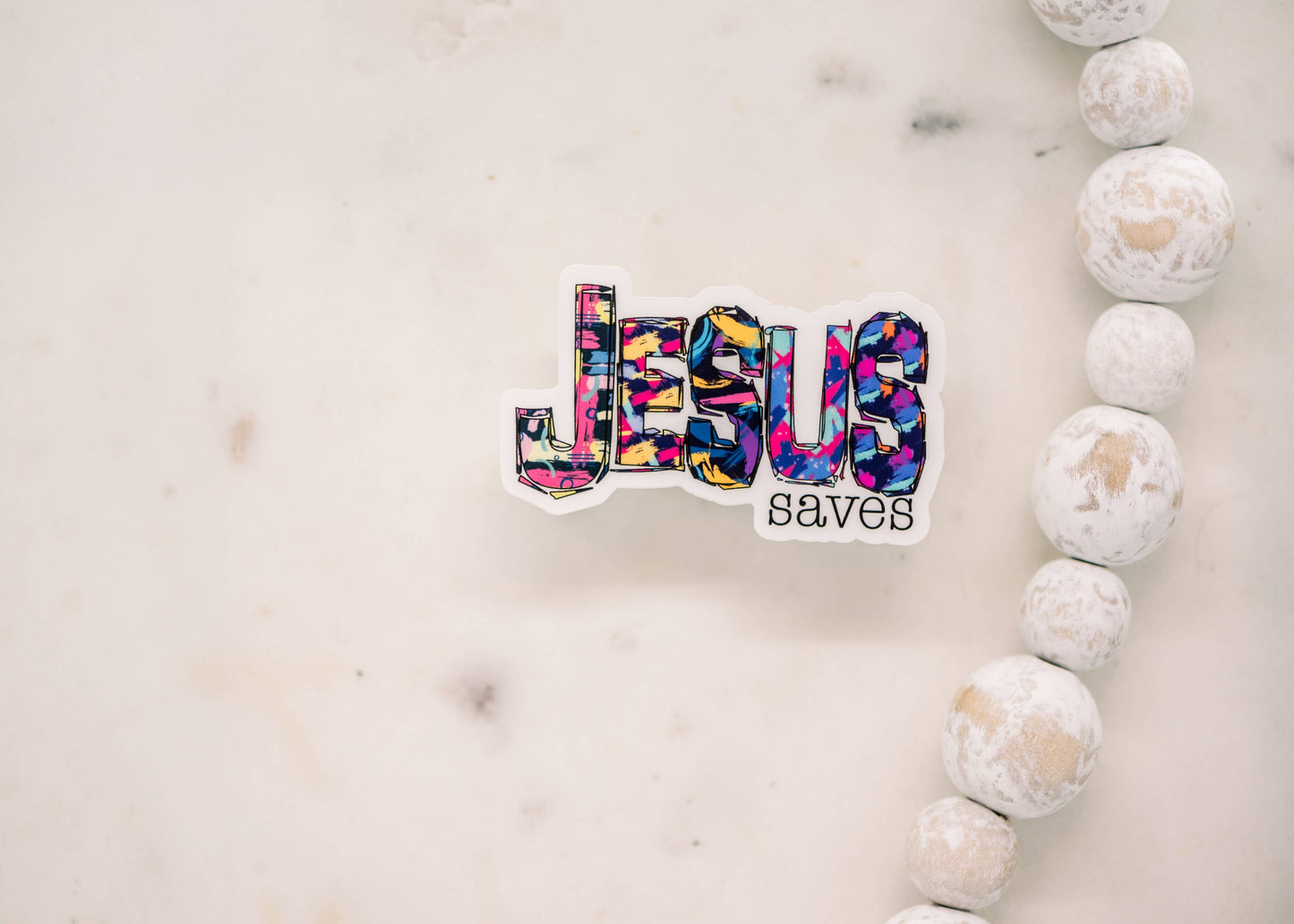 Jesus Christian Clear, Vinyl Sticker, 3x3 in