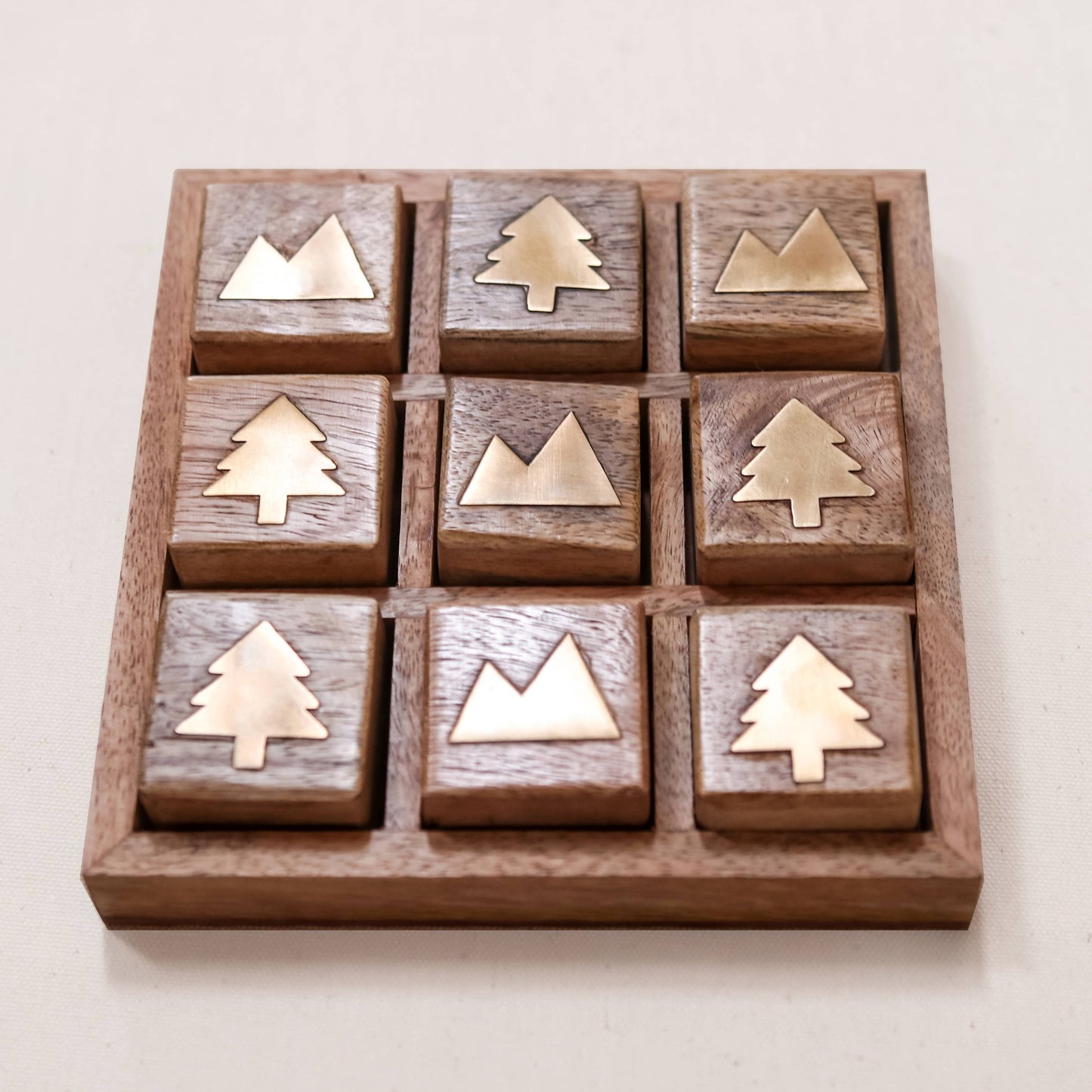 Mountain vs. Trees Tic Tac Toe Board - Coffee Table Game