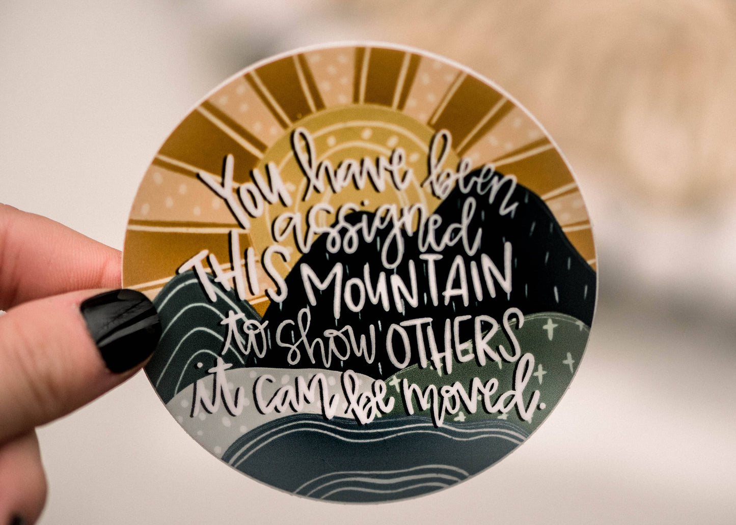 You Have Been Assigned Mountain Circle Vinyl Sticker, 3x3 in