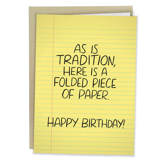 "As Is Tradition, Here is a Folded Piece of Paper" Greeting Card - The Localist