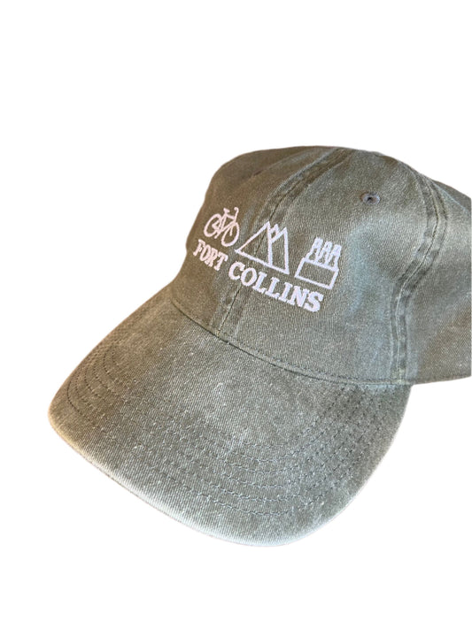 Bikes Mountain Beers Icons Fort Collins Dad Hat - The Localist