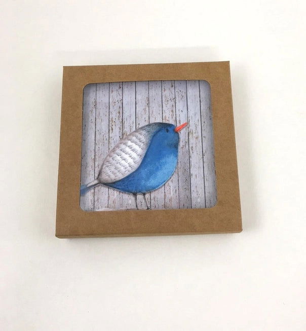 Birds of A Feather 4 Piece Coaster Set Hardboard W/Cork Back - The Localist