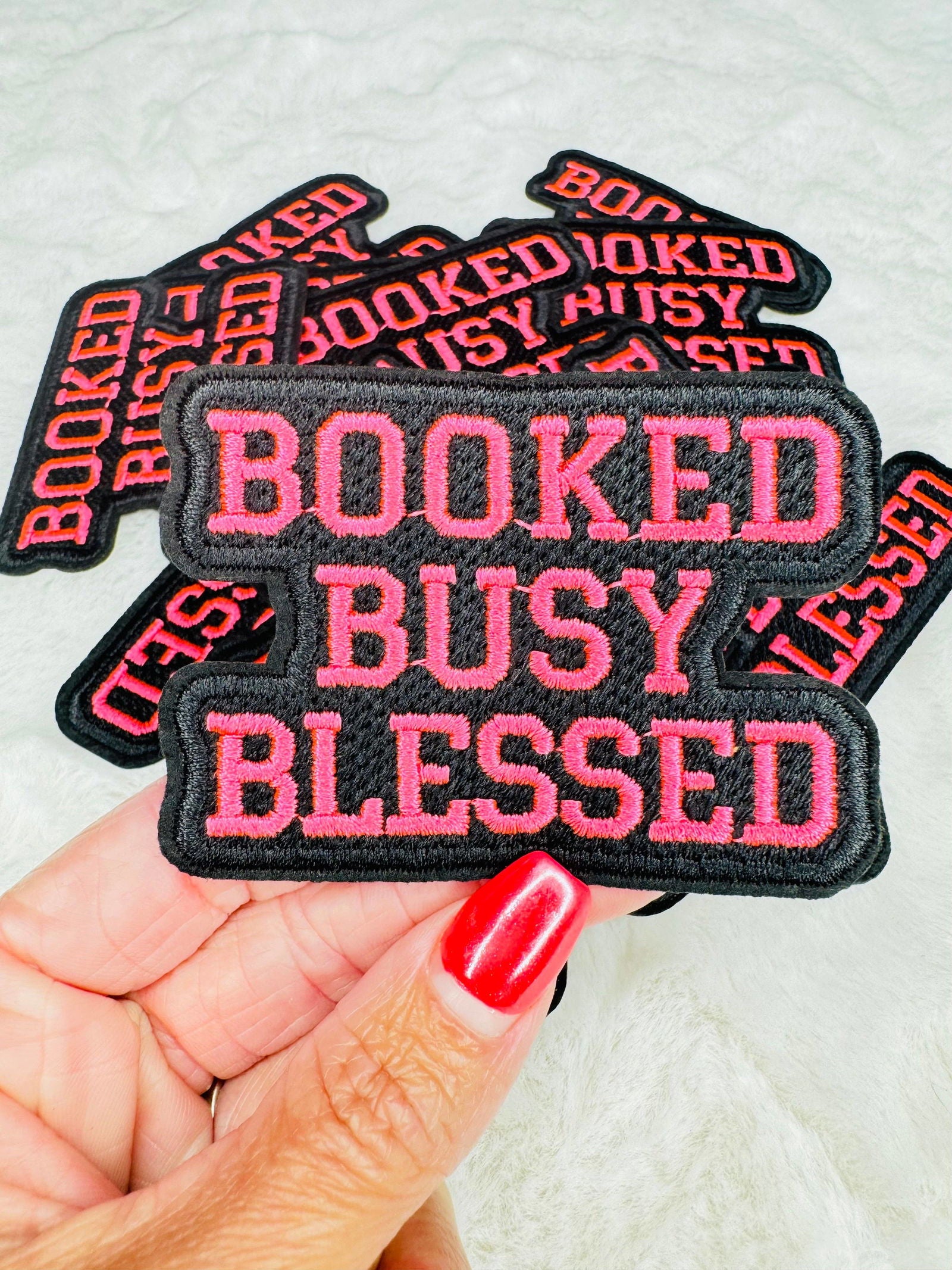 Booked Busy Blessed Embroidered Patch - The Localist
