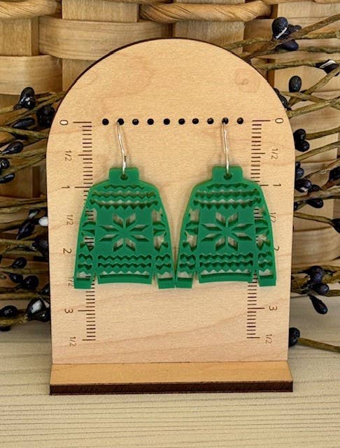 Christmas Sweater Earrings - Ugly Sweater Acrylic Earrings - The Localist