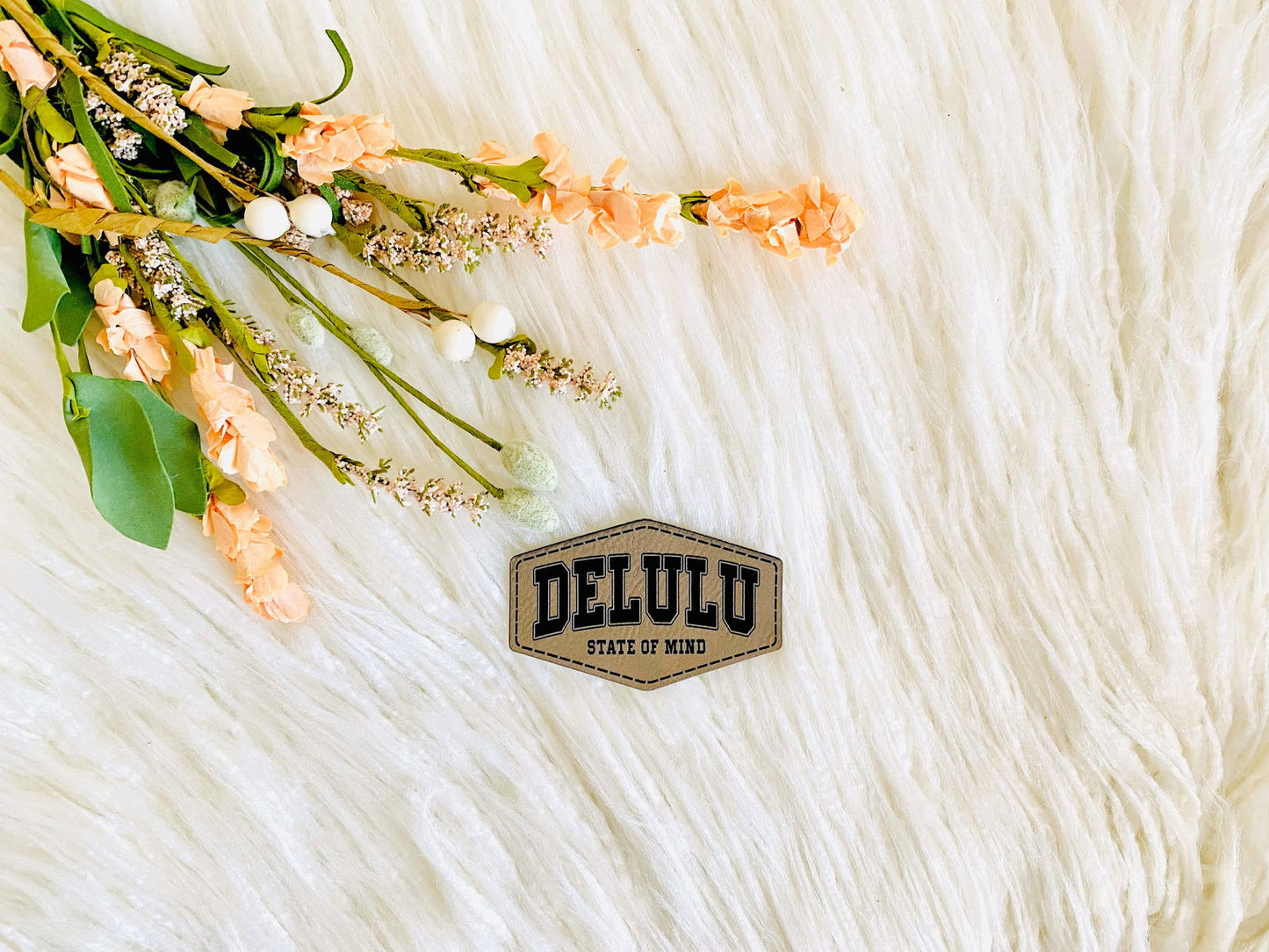 Delulu state of mind leather hat patch - The Localist