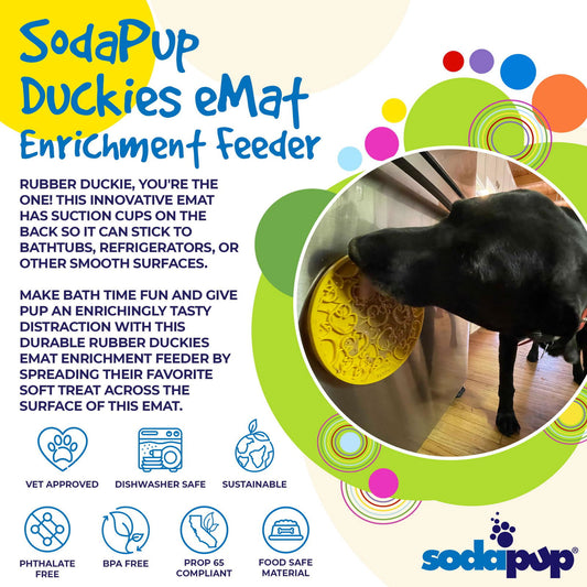 Duckies Design eMat Enrichment Lick Mat With Suction Cups from SodaPup - The Localist