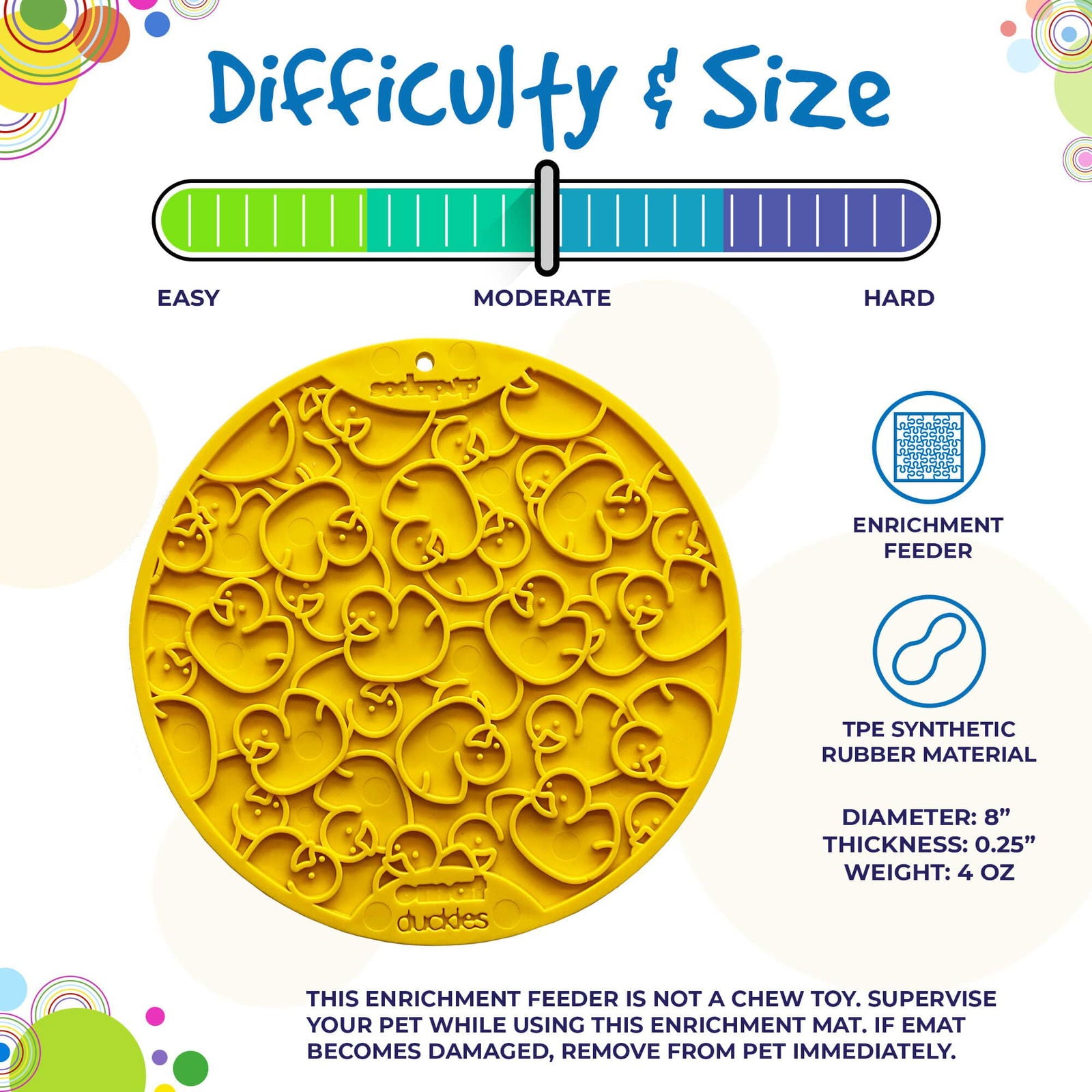 Duckies Design eMat Enrichment Lick Mat With Suction Cups from SodaPup - The Localist